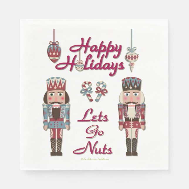 Holiday Nutcracker Lets Go Nuts Paper Napkins (Front)