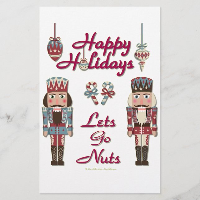 Holiday Nutcracker Lets Go Nuts Stationery (Front)