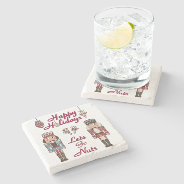 Holiday Nutcracker Lets Go Nuts Stone Coaster (Side)