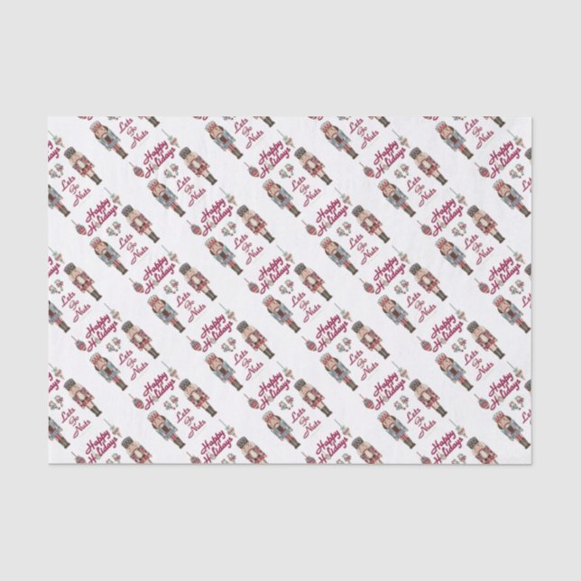 Holiday Nutcracker Lets Go Nuts Tissue Paper (Front)