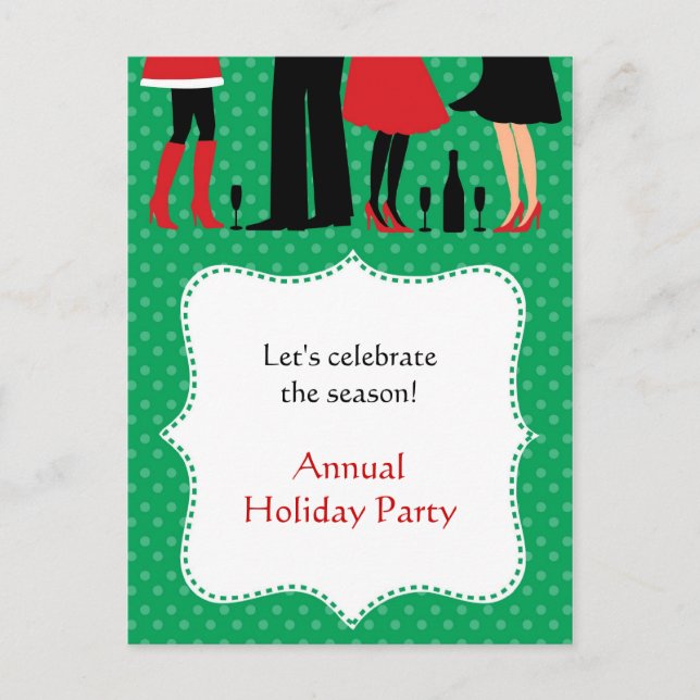 Holiday Office Party Invitation Postcard (Front)