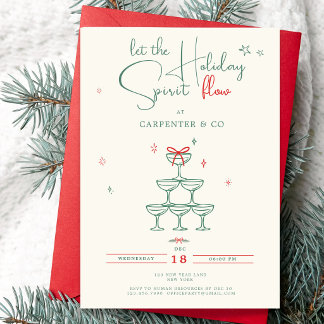 Holiday Office Party Let the Holiday Spirit flow Invitation