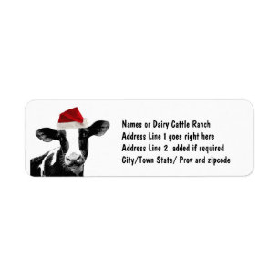 Holiday on the Farm Cow in Santa Hat