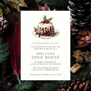 Holiday Open House Festive Elegant Christmas Party Invitation