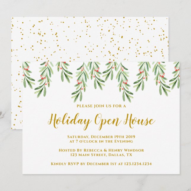 Holiday Open House Invitation, Holiday Invites (Front/Back)