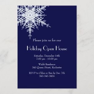 Holiday Open House Offset Snowy Invitation