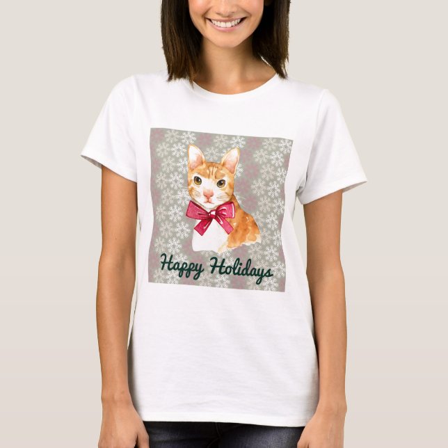Holiday Orange Tabby T-Shirt (Front)