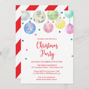 Holiday Ornament Christmas Party Invitation
