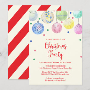 Holiday Ornament Christmas Party Invitation