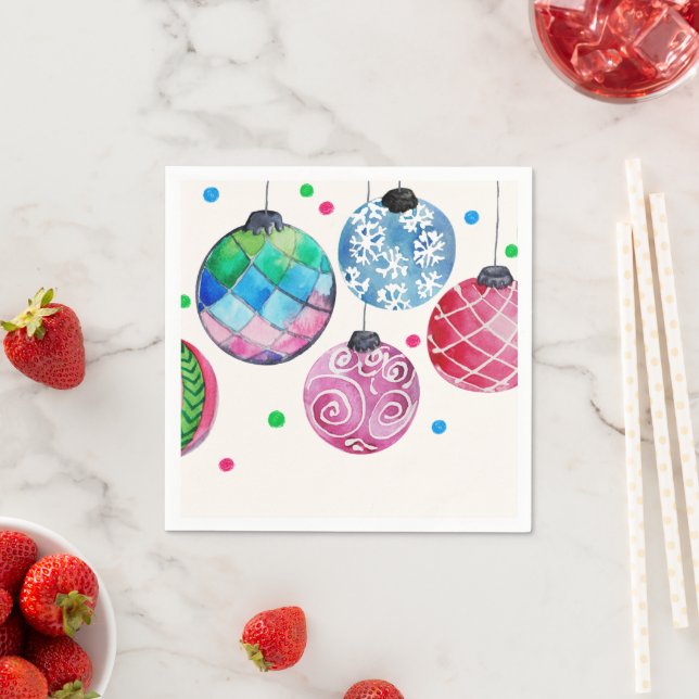 Holiday Ornament Christmas Party Napkin (Insitu)