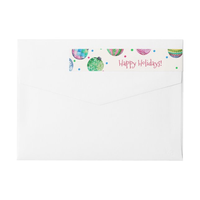 Holiday Ornament Christmas Wrap Around Label (Back)