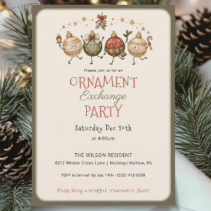 Holiday Ornament Exchange Party Invitation