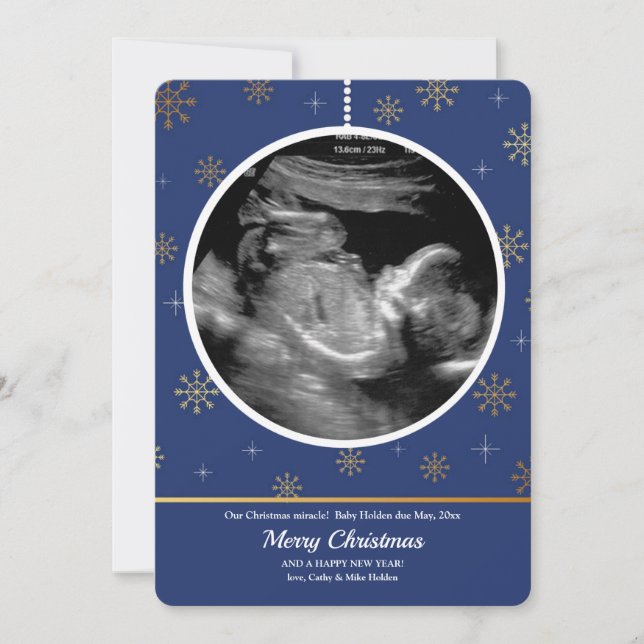 Holiday Ornament Ultrasound Holiday Card (Front)