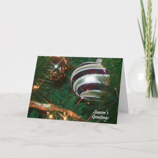 Holiday Ornaments Christmas Card (Front)