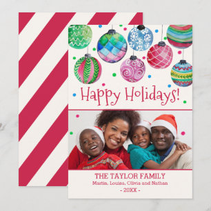Holiday Ornaments Christmas Photo Card