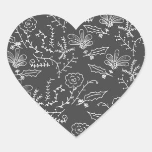 holiday ornaments heart sticker