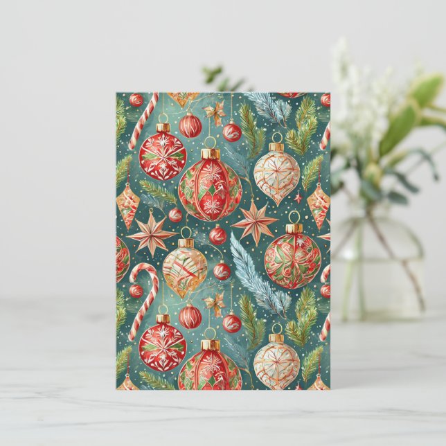 Holiday Ornaments  Party Invitation (Standing Front)