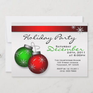 Holiday Ornaments Party Invitations