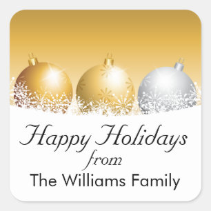 Holiday Ornaments Personalised Square Sticker