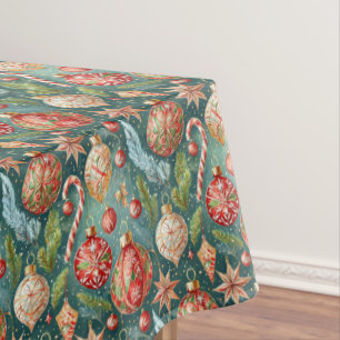Holiday Ornaments  Tablecloth