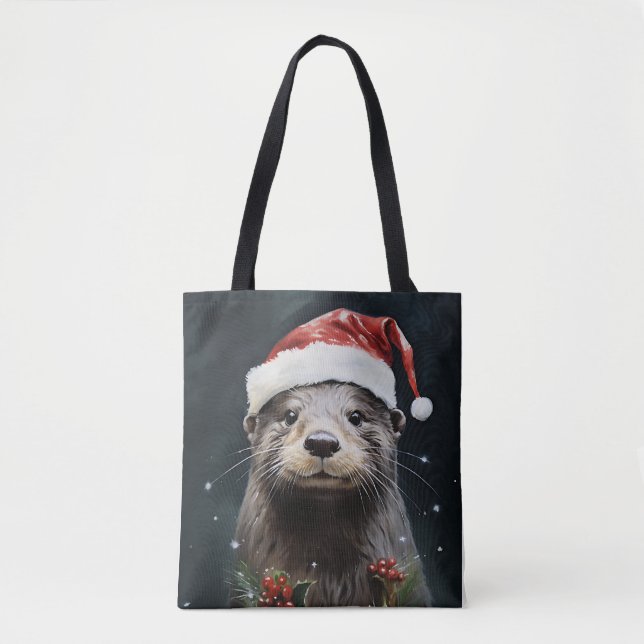 Holiday Otter Tote Bag (Front)