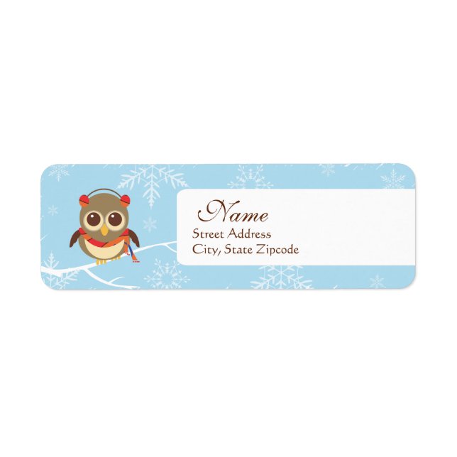 Holiday Owl Return Address Label (Front)