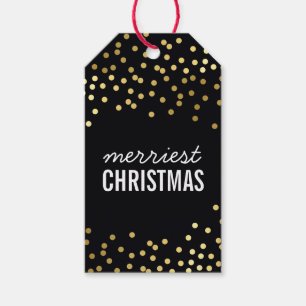 HOLIDAY PACKAGING TAG gold spots smart black kraft
