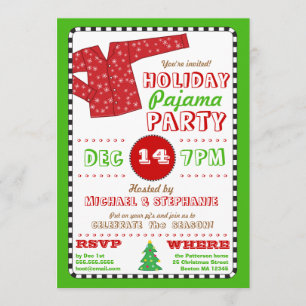 Holiday Pajama Christmas Party Invitation
