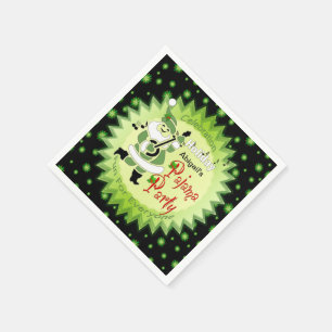 Holiday Pajama Party - Santa Elf and Stars Napkin