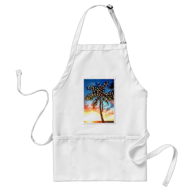 Holiday Palm Tree Lights at Sunset Standard Apron (Front)