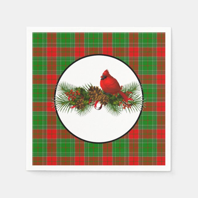Holiday Paper Napkins-Cardinal Napkin (Front)