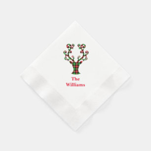Holiday Paper Napkins-Plaid Deer Napkin