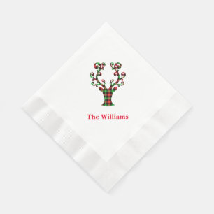 Holiday Paper Napkins-Plaid Deer Napkin