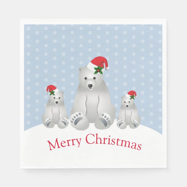 Holiday Paper Napkins Polar Bears (Front)