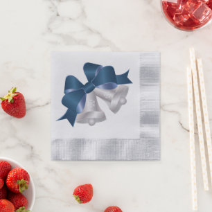 Holiday Paper Napkins-Silver Bells Napkin