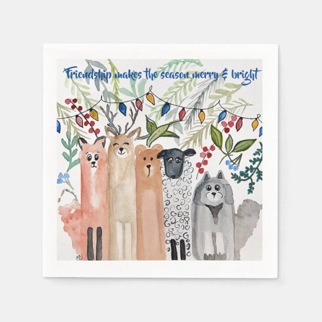 Holiday Paper Napkins, Standard Cocktail Napkin (Front)