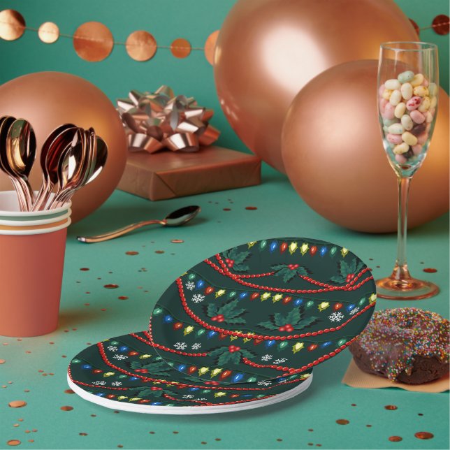 Holiday Paper Plates Christmas Tree Party Plates (Multi)