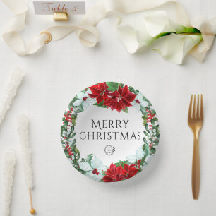 Holiday Party Add Logo Corporate Christmas Party Paper Plate