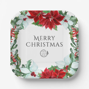 Holiday Party Add Logo Corporate Christmas Party Paper Plate
