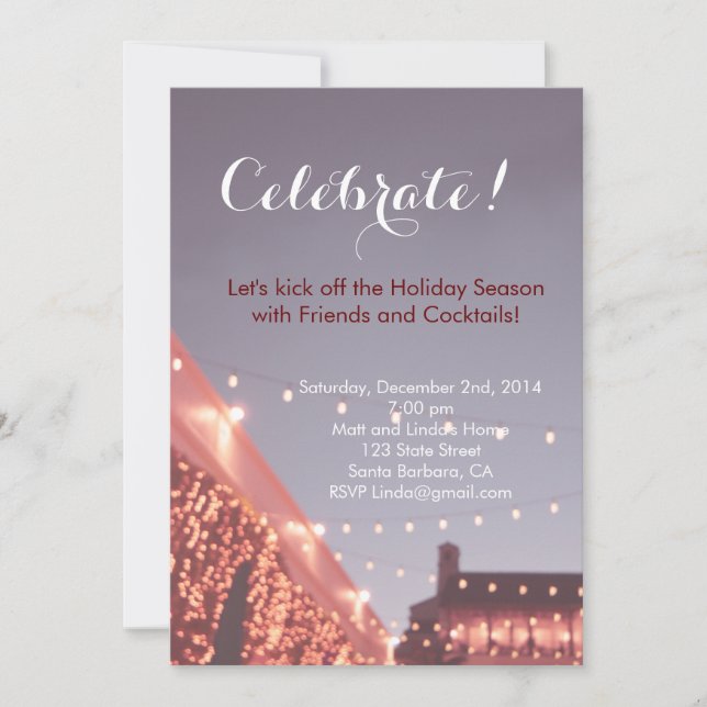 Holiday Party, Bachelorette, Birthday Party Invite (Front)