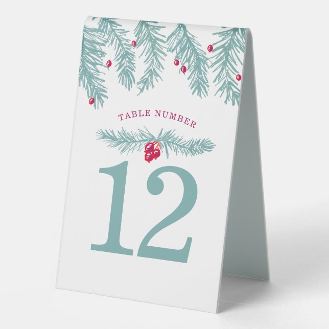 Holiday party blue green fir red berry christmas (Back)