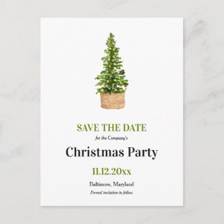Holiday Party | Christmas Tree Save The Date Announcement Postcard