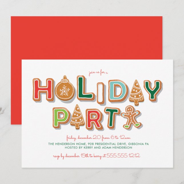 Holiday Party Cookie Exchange Christmas Invitation (Front/Back)
