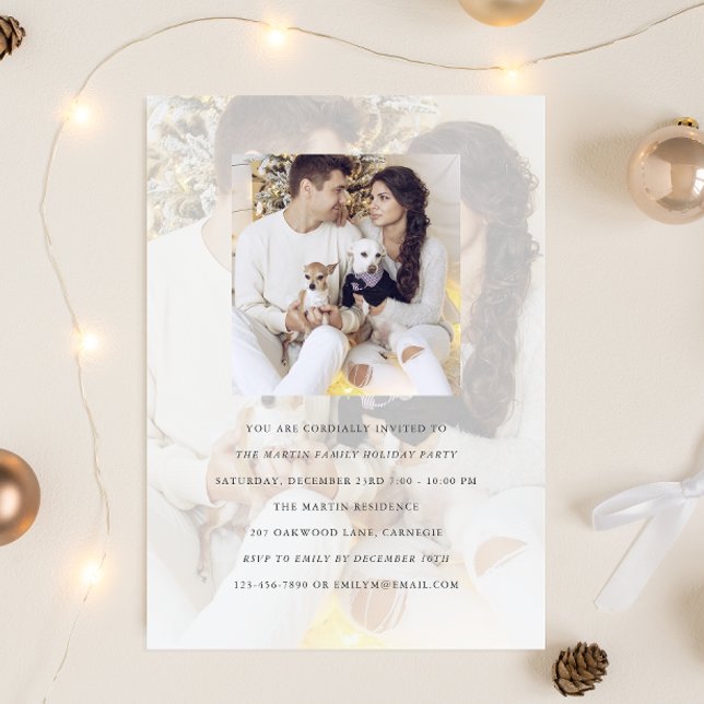Holiday Party Double Photo Invitation with Overlay (Creator Uploaded)