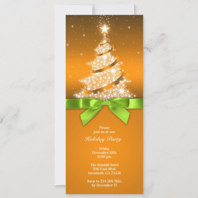 Holiday Party Elegant Golden Invitation (Front)