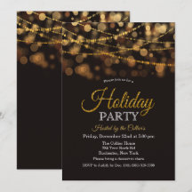 Holiday Party Glitter Lights Invitation