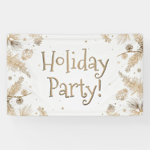 Holiday Party - Golden Pine Combs - Hanging Banner
