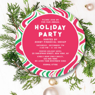 Holiday Party Groovy Corporate Christmas Party Invitation