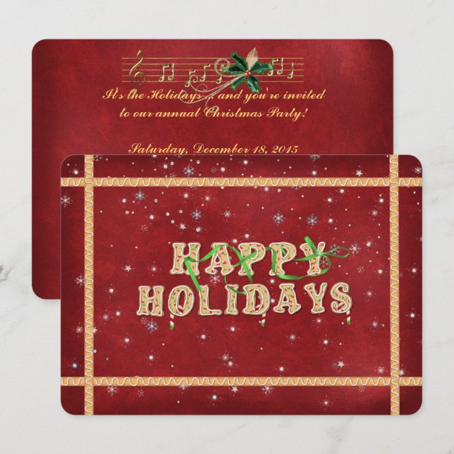 Holiday Party  Invitation (Front/Back)