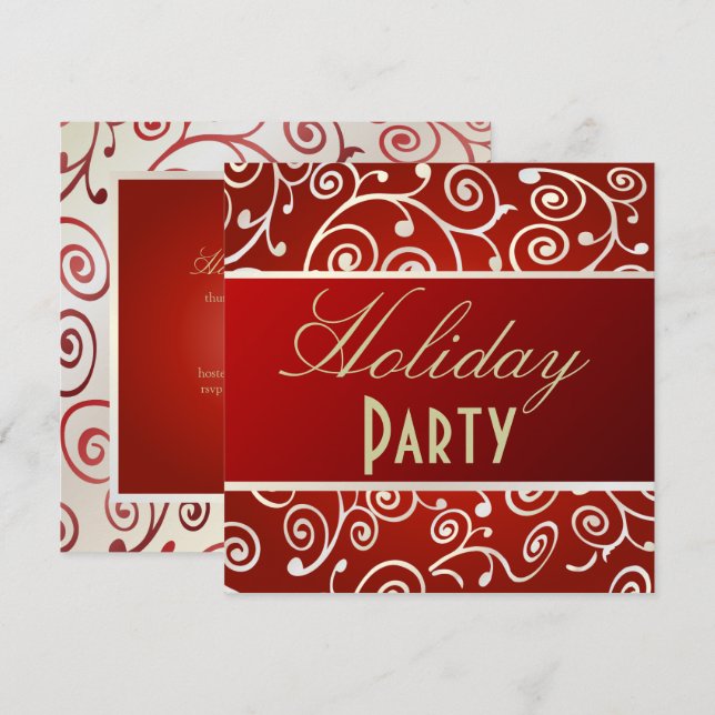HOLIDAY PARTY INVITATION CUPCAKE SWIRLS (Front/Back)